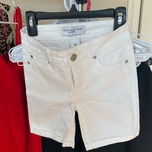 Celebrity Pink Women's Juniors' Basic Cuffed Shorts White Size 8